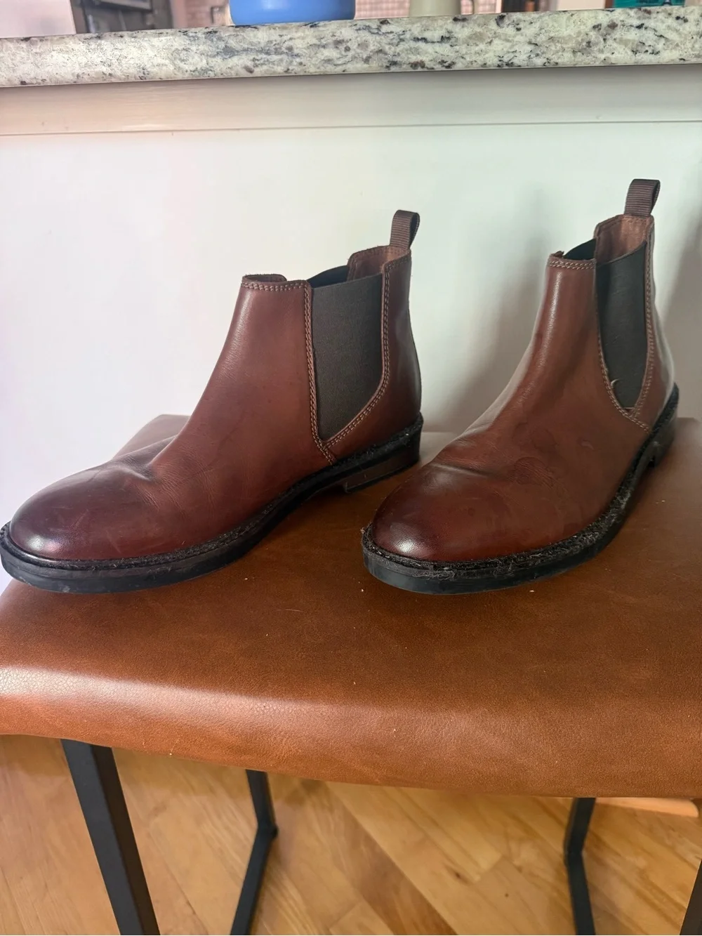Men's Brown Leather Chelsea Boots - Classic Slip-On Dress Boot